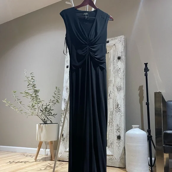 chinese dress ladies NEW Laundry By Shelli Segal Inkblot Midnight Blue Shimmer Dress